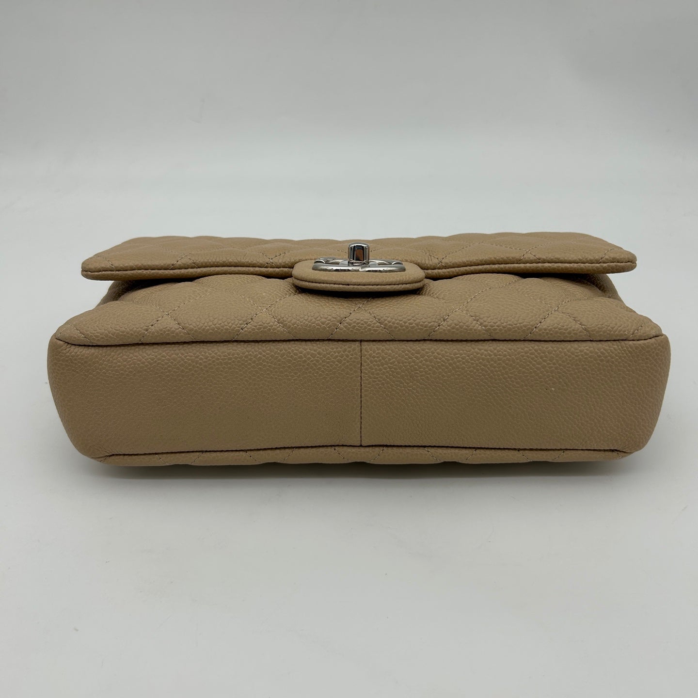 Chanel Beige Rectangular Caviar Classic Flap Bag [Used]