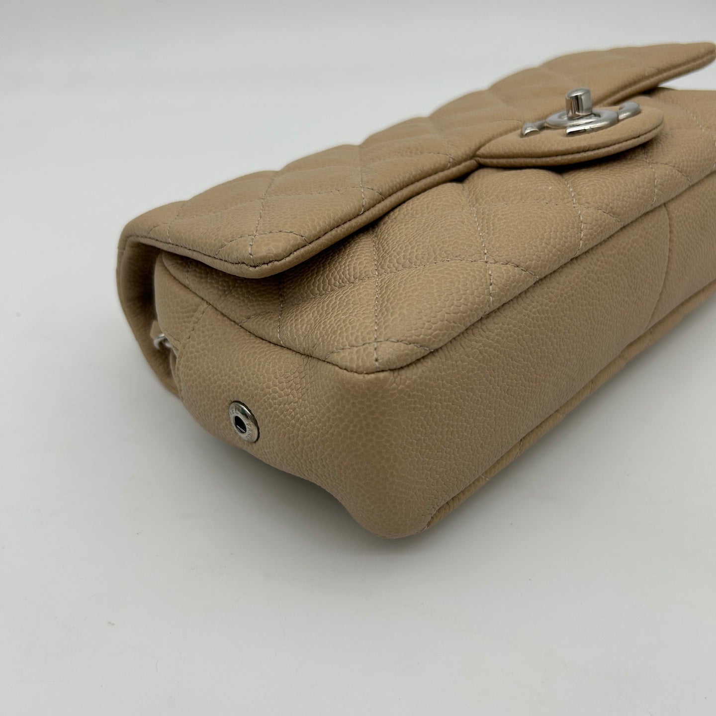 Chanel Beige Rectangular Caviar Classic Flap Bag [Used]