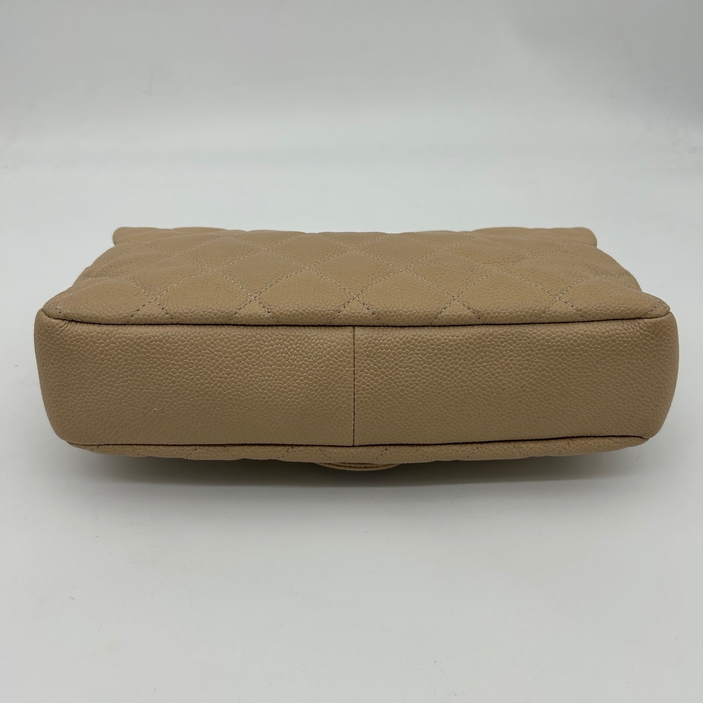 Chanel Beige Rectangular Caviar Classic Flap Bag [Used]