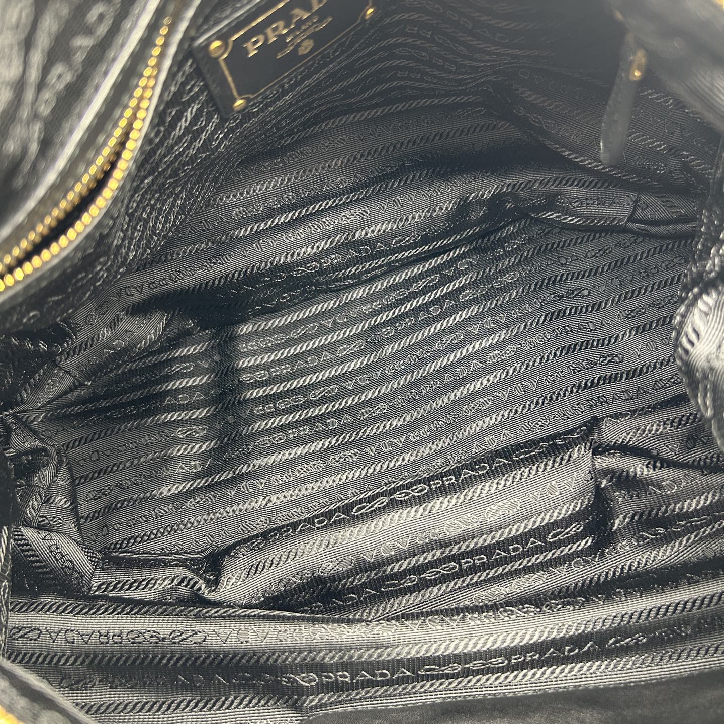 Prada Black Leather Ring Handle Hobo Shoulder Bag [Used]