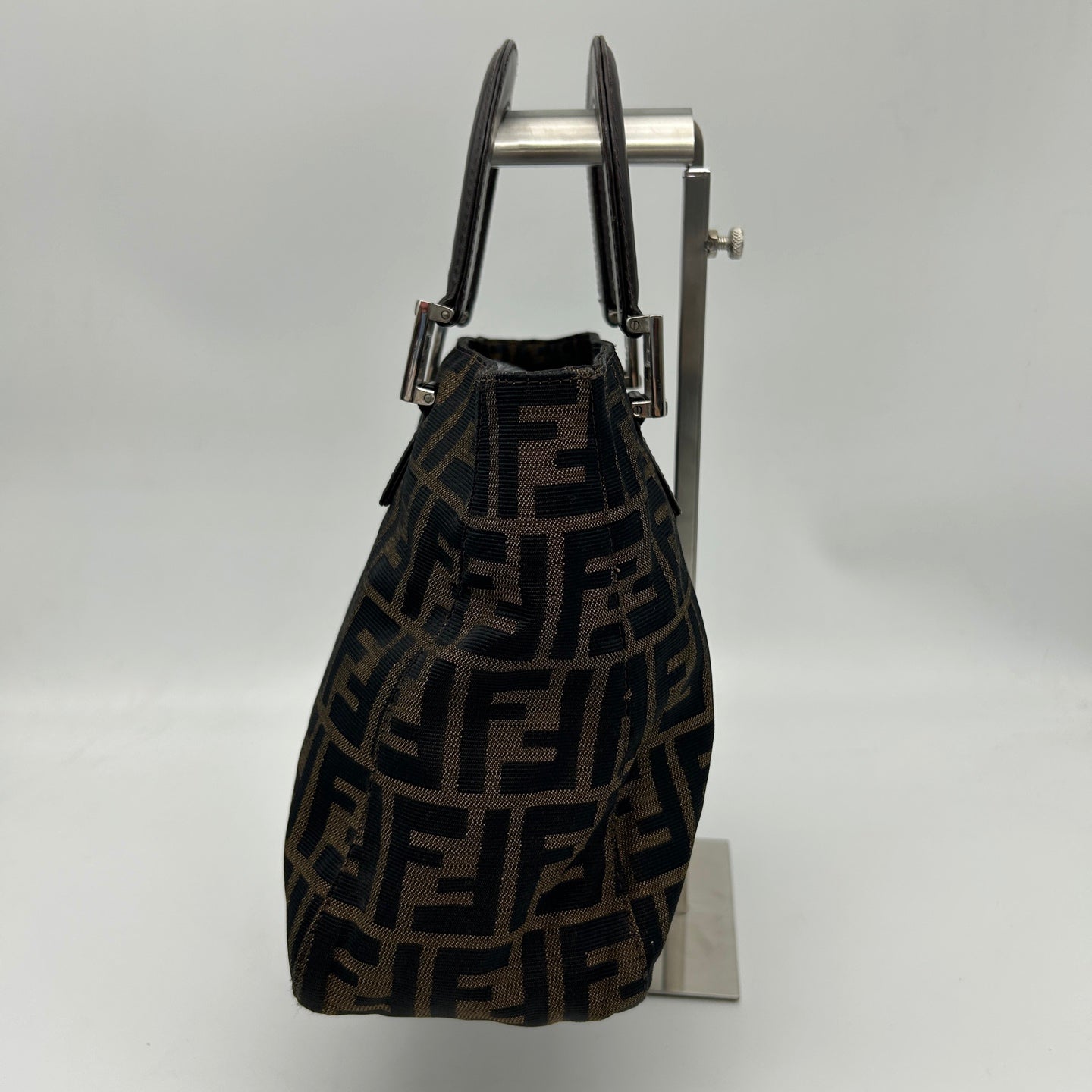 Fendi Brown Fabric Leather Zucca Tote Bag [Used]