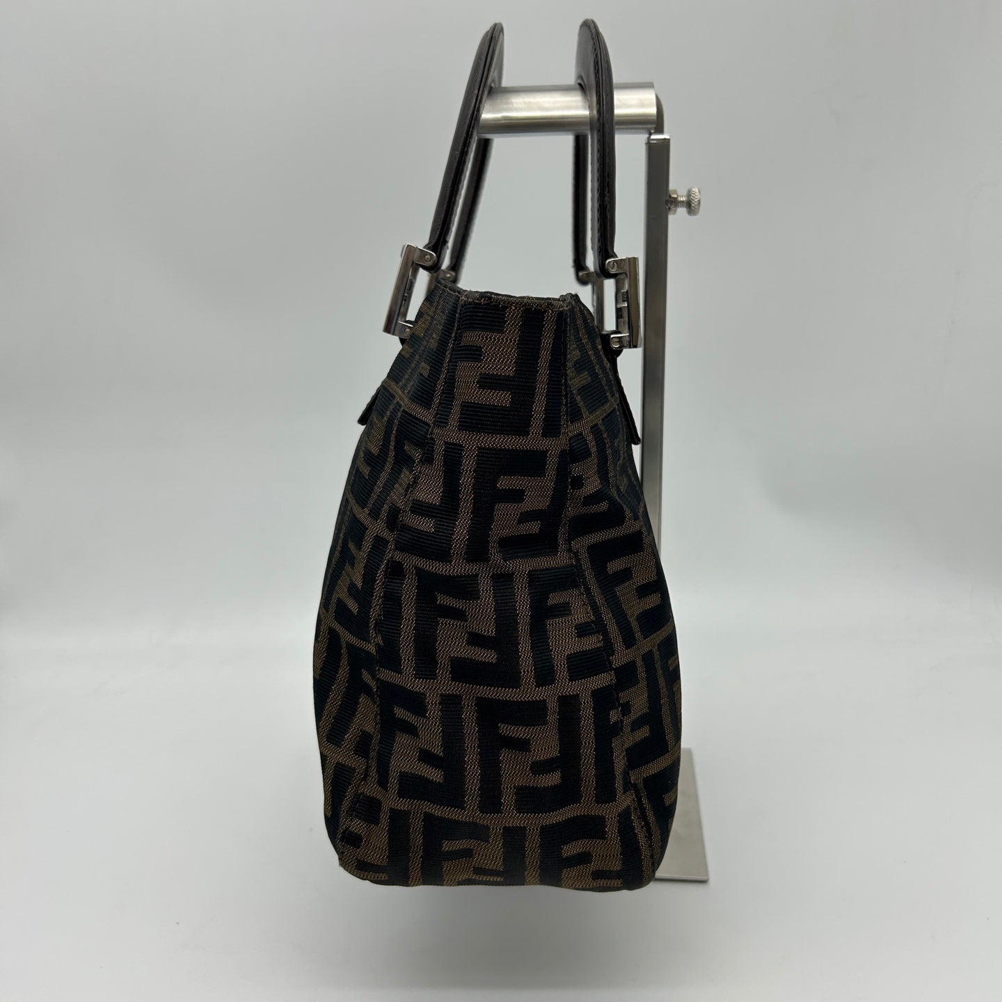 Fendi Brown Fabric Leather Zucca Tote Bag [Used]
