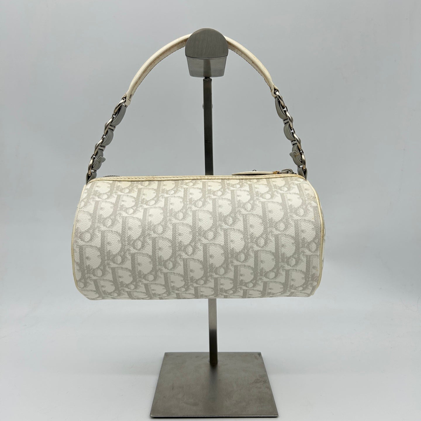 Christian Dior White Trotter Romantic Chain Hand Bag [Used]