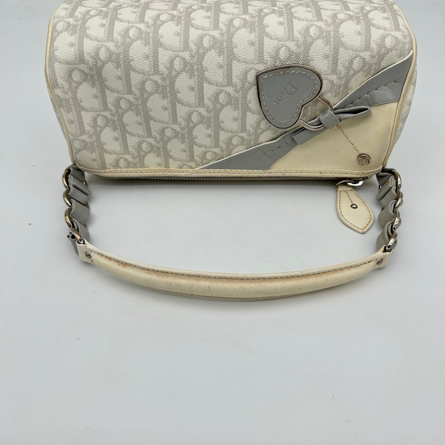 Christian Dior White Trotter Romantic Chain Hand Bag [Used]
