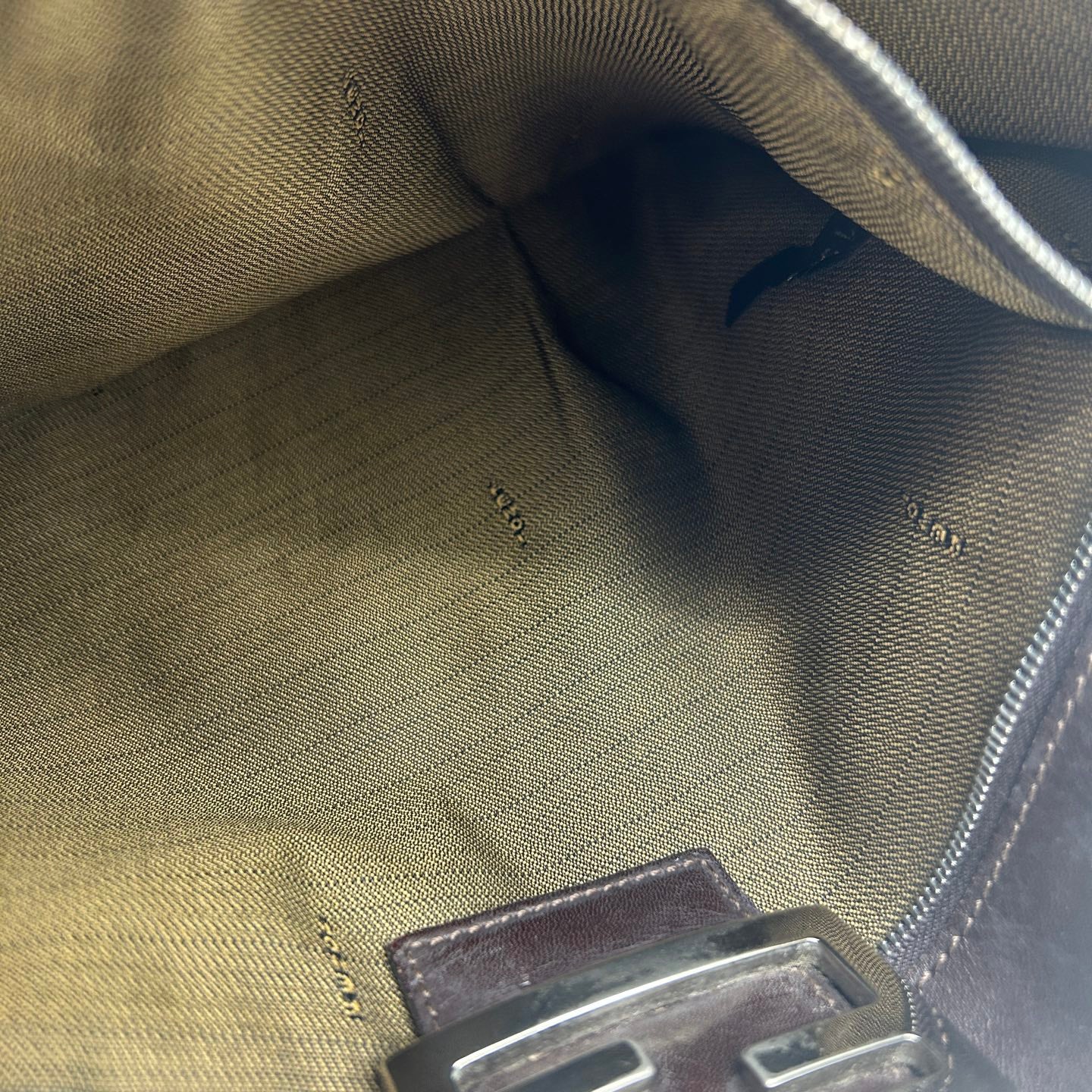 Fendi Brown Zucca Canvas Leather Tote Bag [Used]