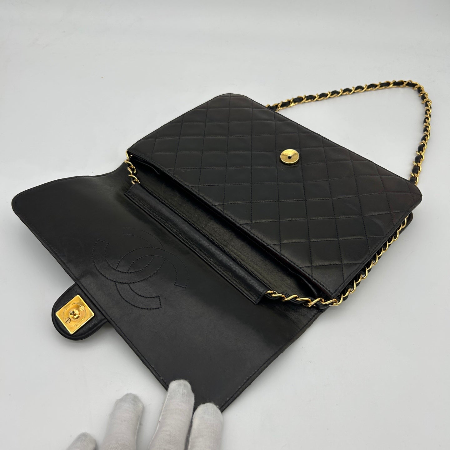 Chanel Black Flap Chain Shoulder Bag [Used]