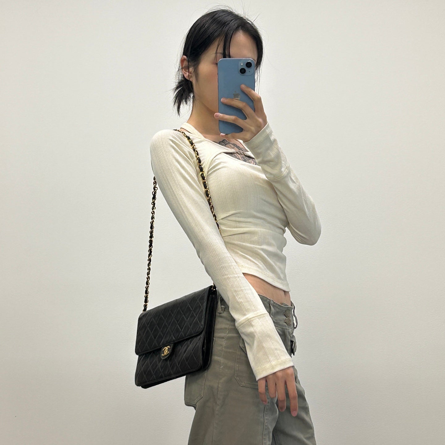 Chanel Black Flap Chain Shoulder Bag [Used]