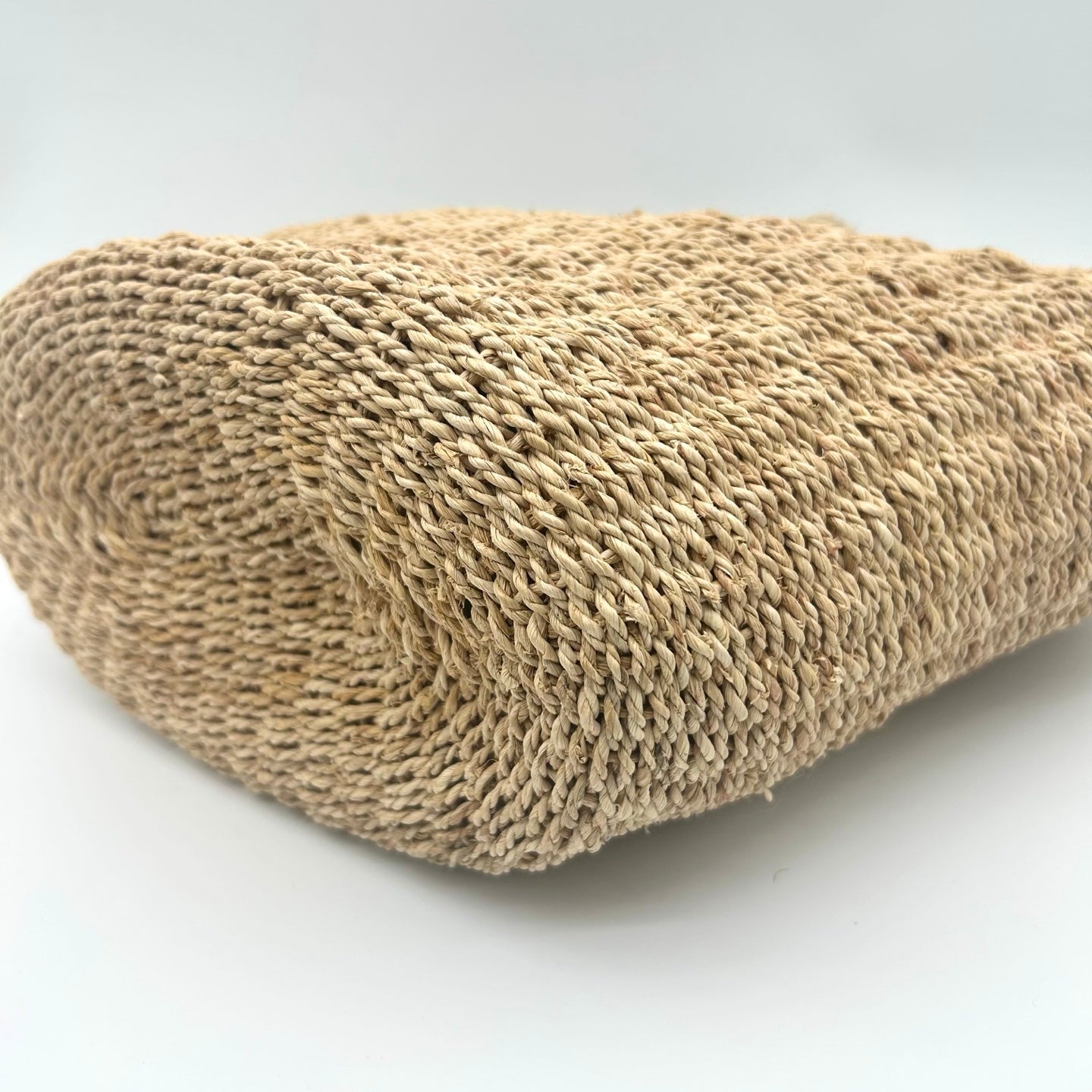 Prada Beige Triangle Logo Raffia Tote Bag [Used]