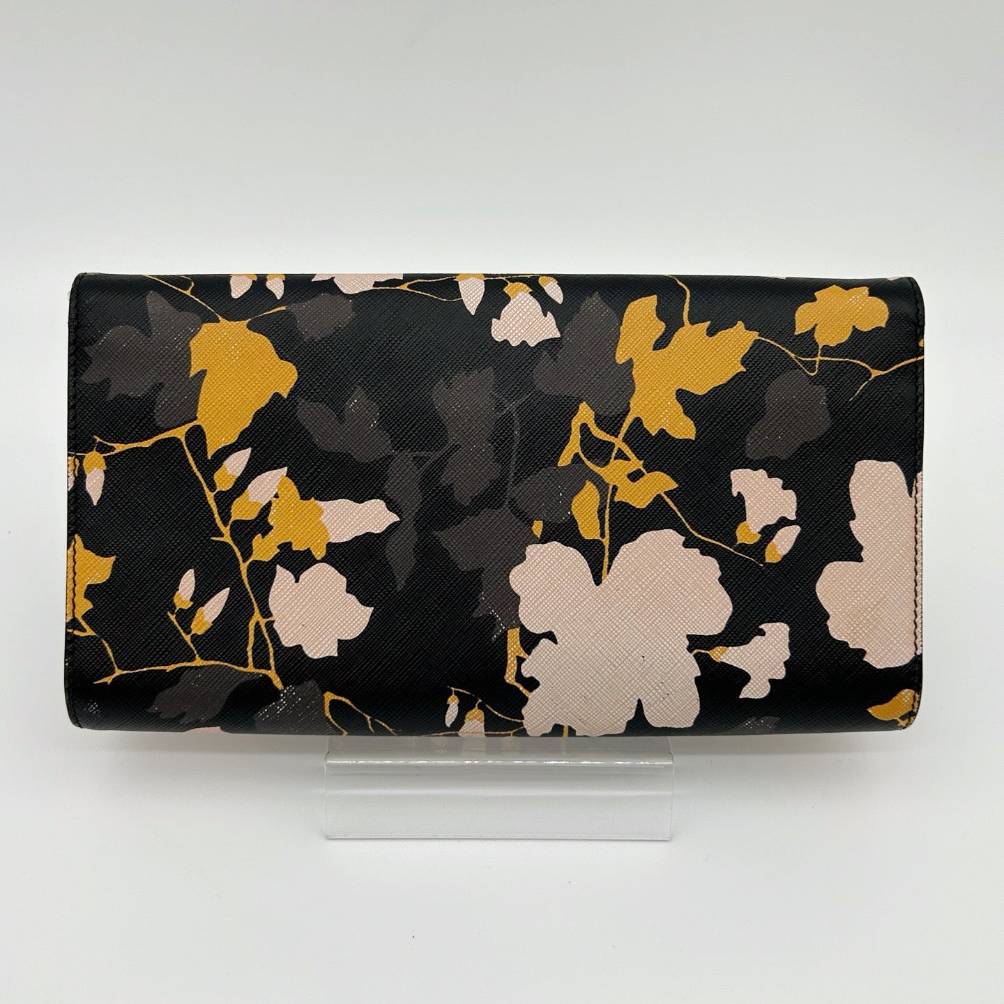 Ferragamo Black Printed Leather Chain Clutch Bag[Used]