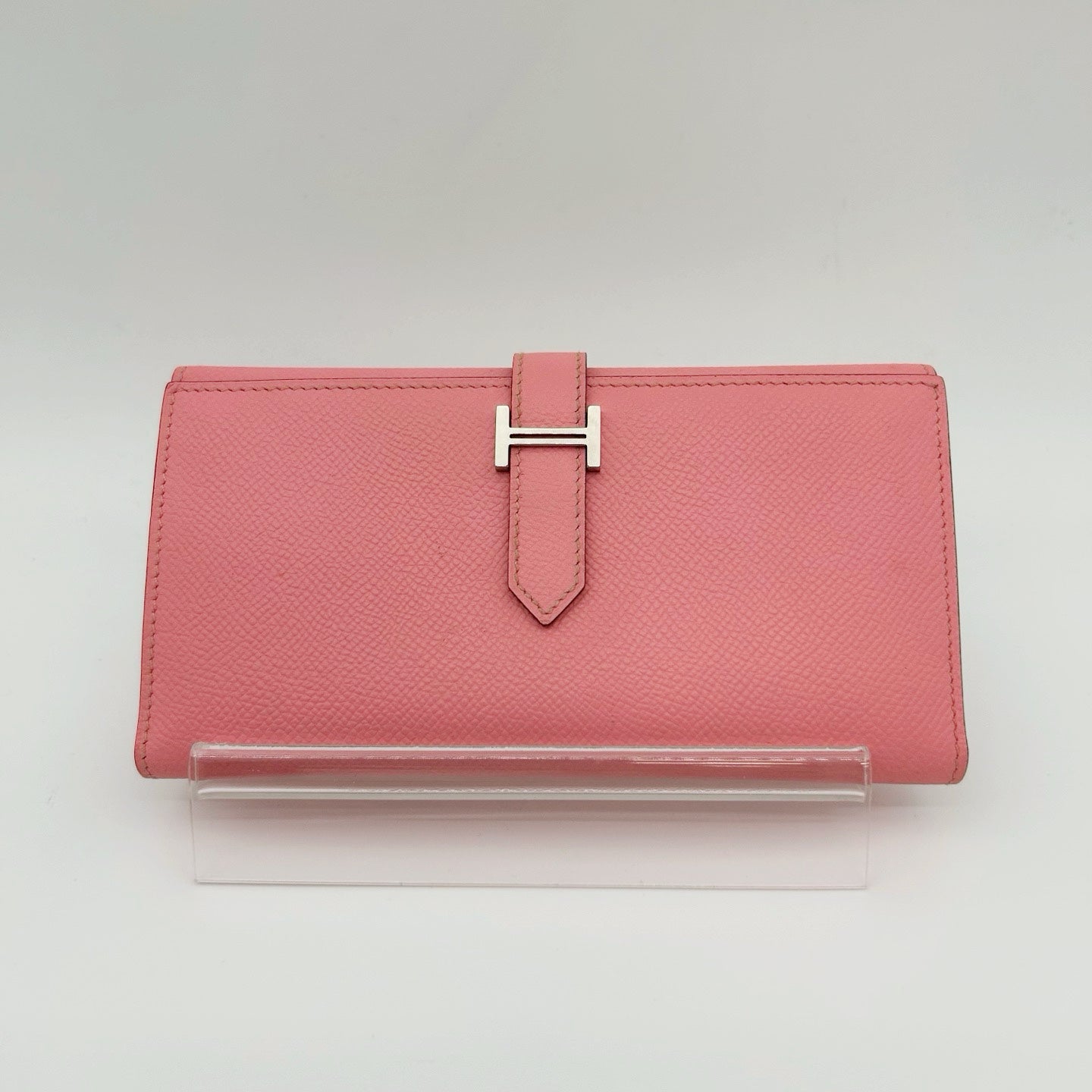 Hermès Pink Epsom Leather Béarn Wallet [Used]