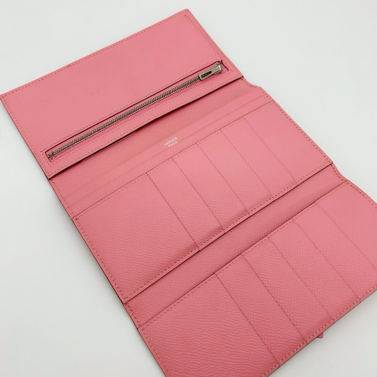 Hermès Pink Epsom Leather Béarn Wallet [Used]