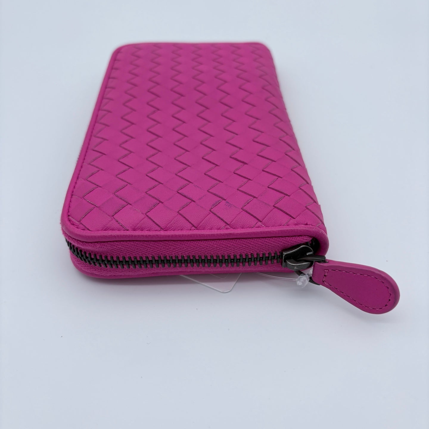 Bottega Veneta Pink Intrecciato Zip Round Long Wallet  [Used]