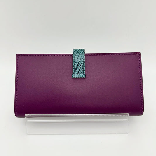 Hermès Purple Béarn Bifold Long Wallet [Used]