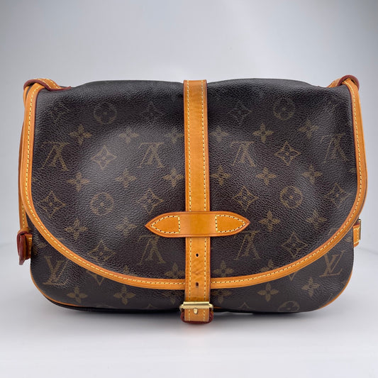 Louis Vuitton Saumur Handbag Monogram Canvas 30 Crossbody Bag [Used]