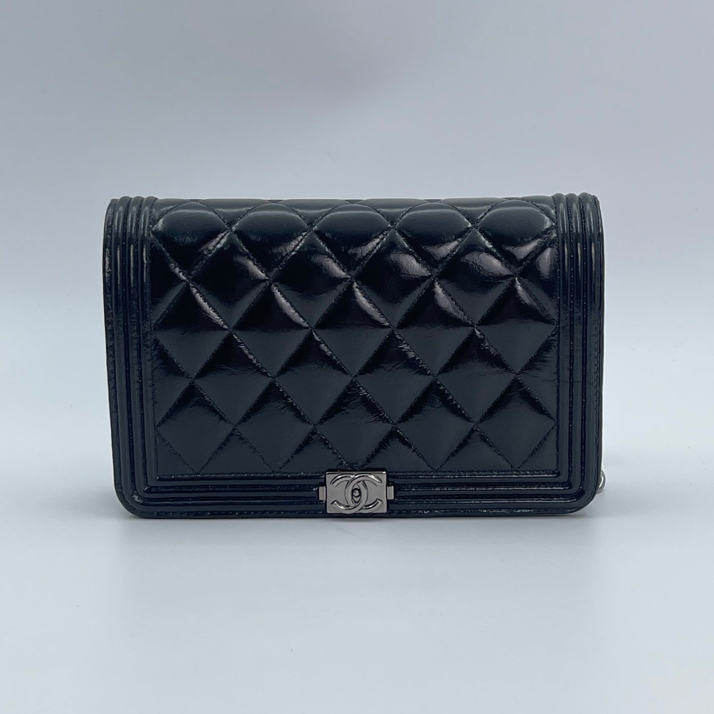Chanel Leboy Black Waxed Calfskin WOC Silver Hardware [Used]