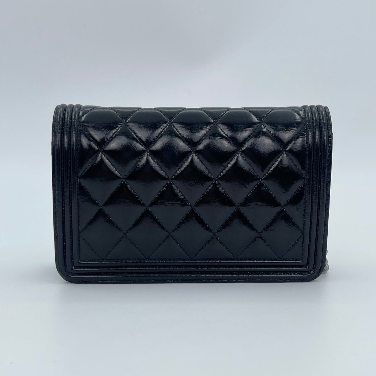 Chanel Leboy Black Waxed Calfskin WOC Silver Hardware [Used]