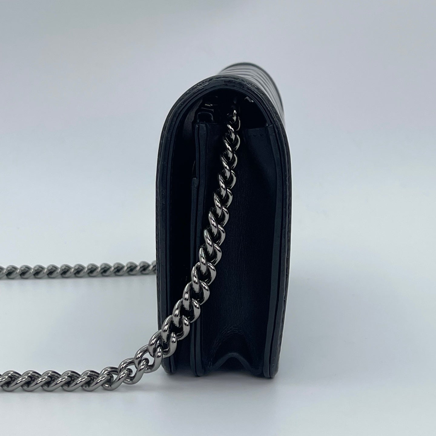 Chanel Leboy Black Waxed Calfskin WOC Silver Hardware [Used]
