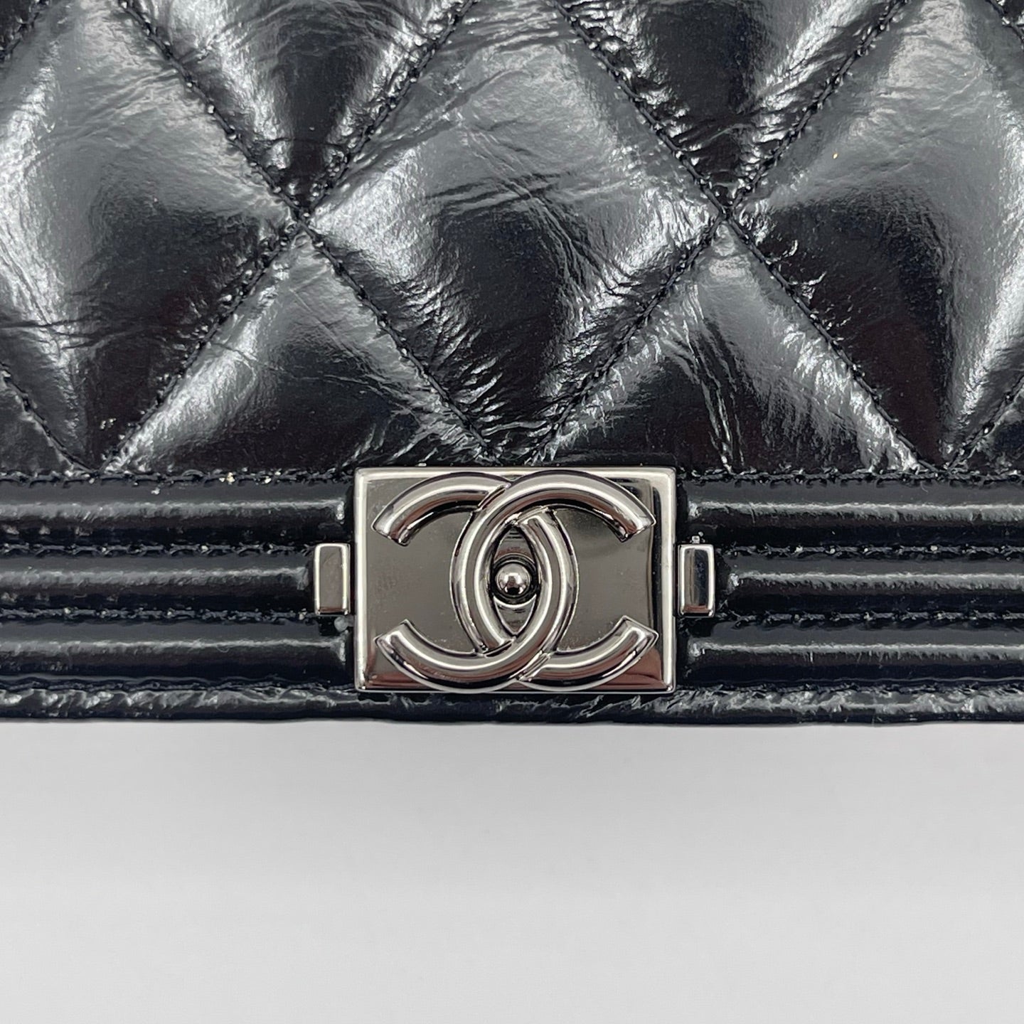Chanel Leboy Black Waxed Calfskin WOC Silver Hardware [Used]