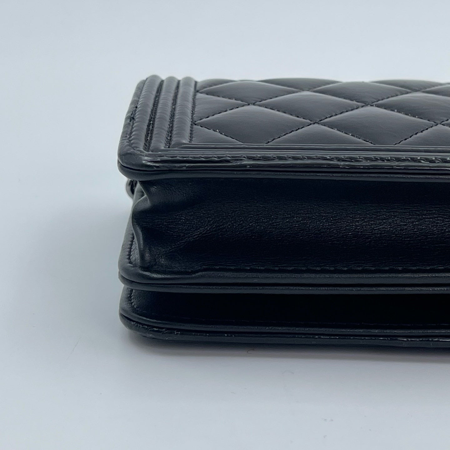 Chanel Leboy Black Waxed Calfskin WOC Silver Hardware [Used]