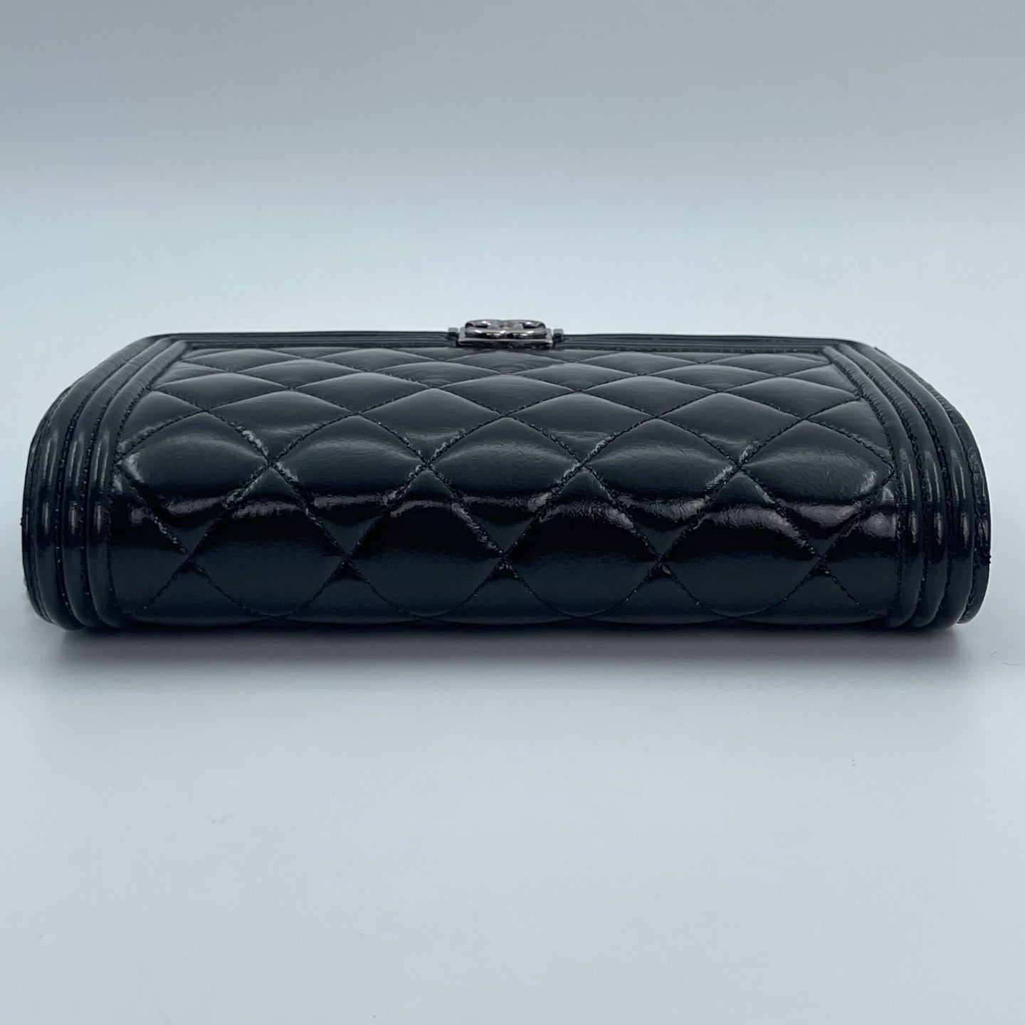 Chanel Leboy Black Waxed Calfskin WOC Silver Hardware [Used]