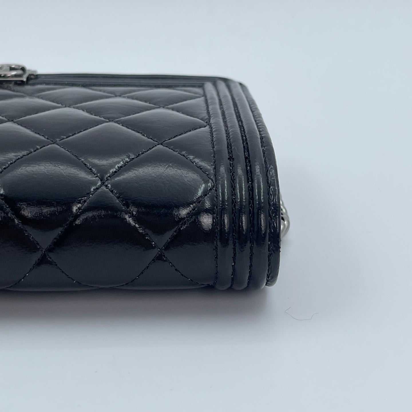 Chanel Leboy Black Waxed Calfskin WOC Silver Hardware [Used]