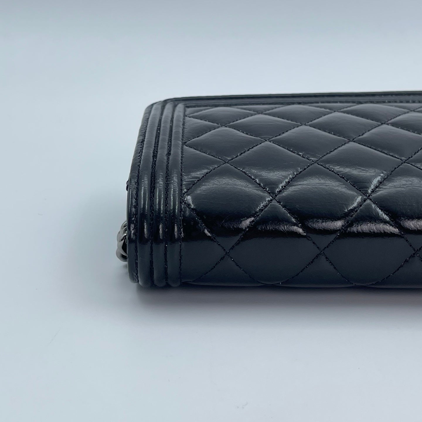 Chanel Leboy Black Waxed Calfskin WOC Silver Hardware [Used]