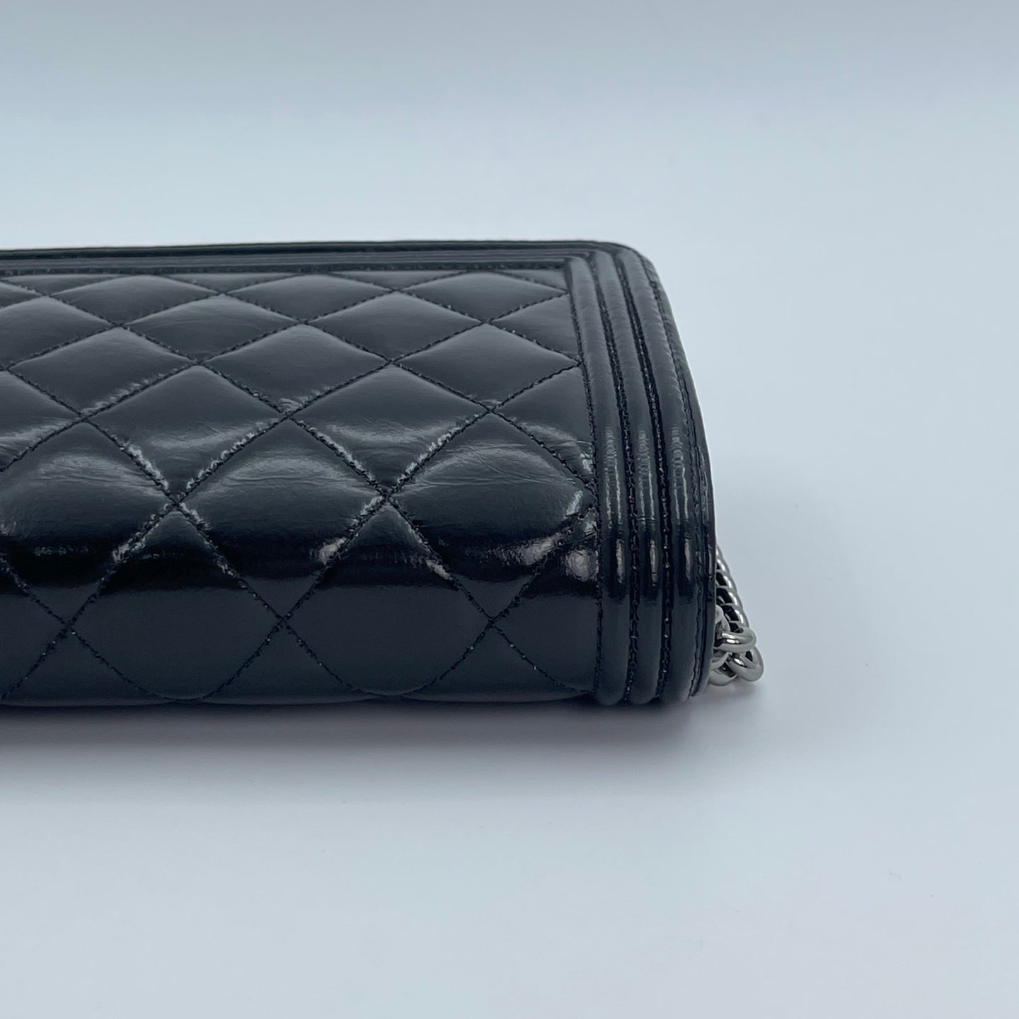 Chanel Leboy Black Waxed Calfskin WOC Silver Hardware [Used]