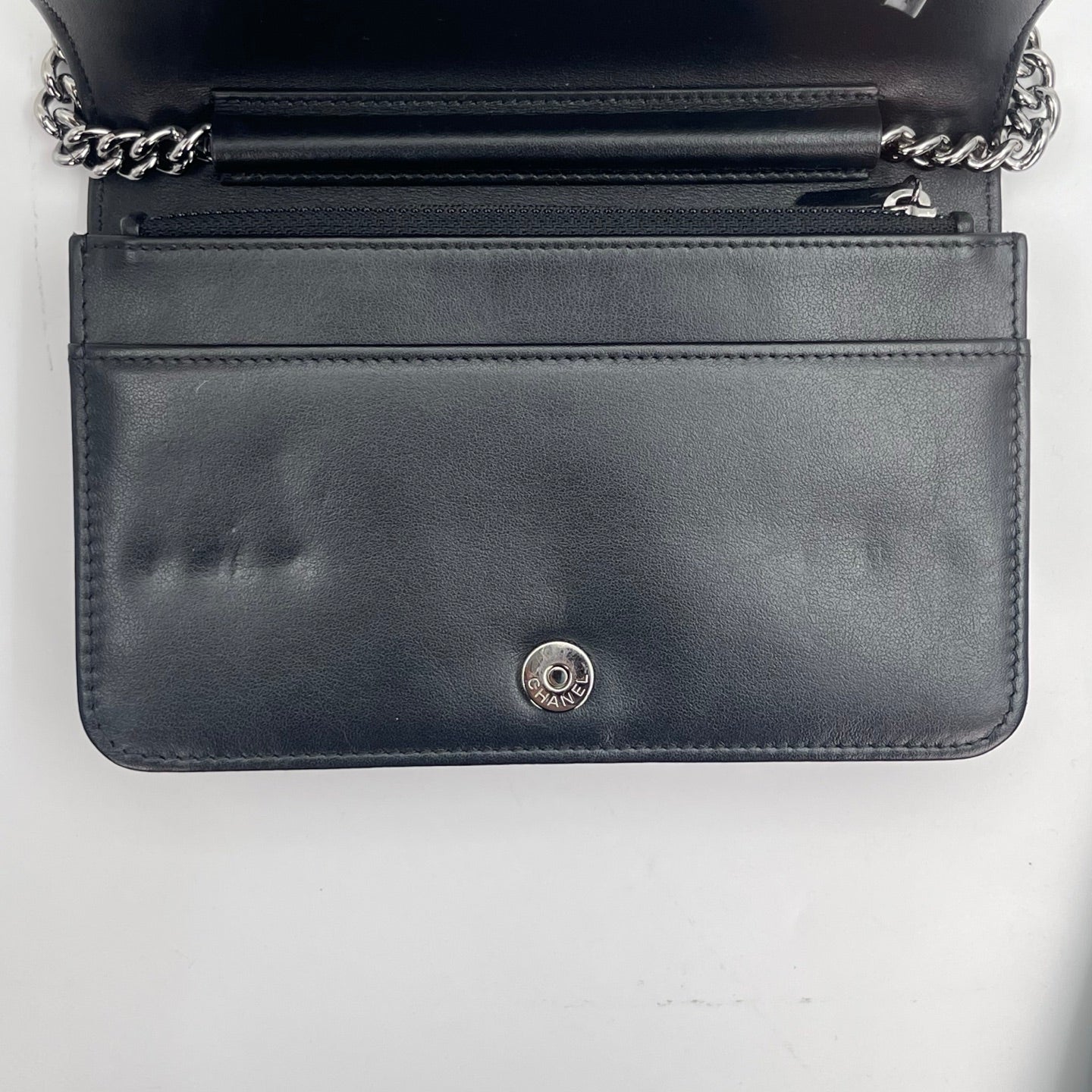 Chanel Leboy Black Waxed Calfskin WOC Silver Hardware [Used]