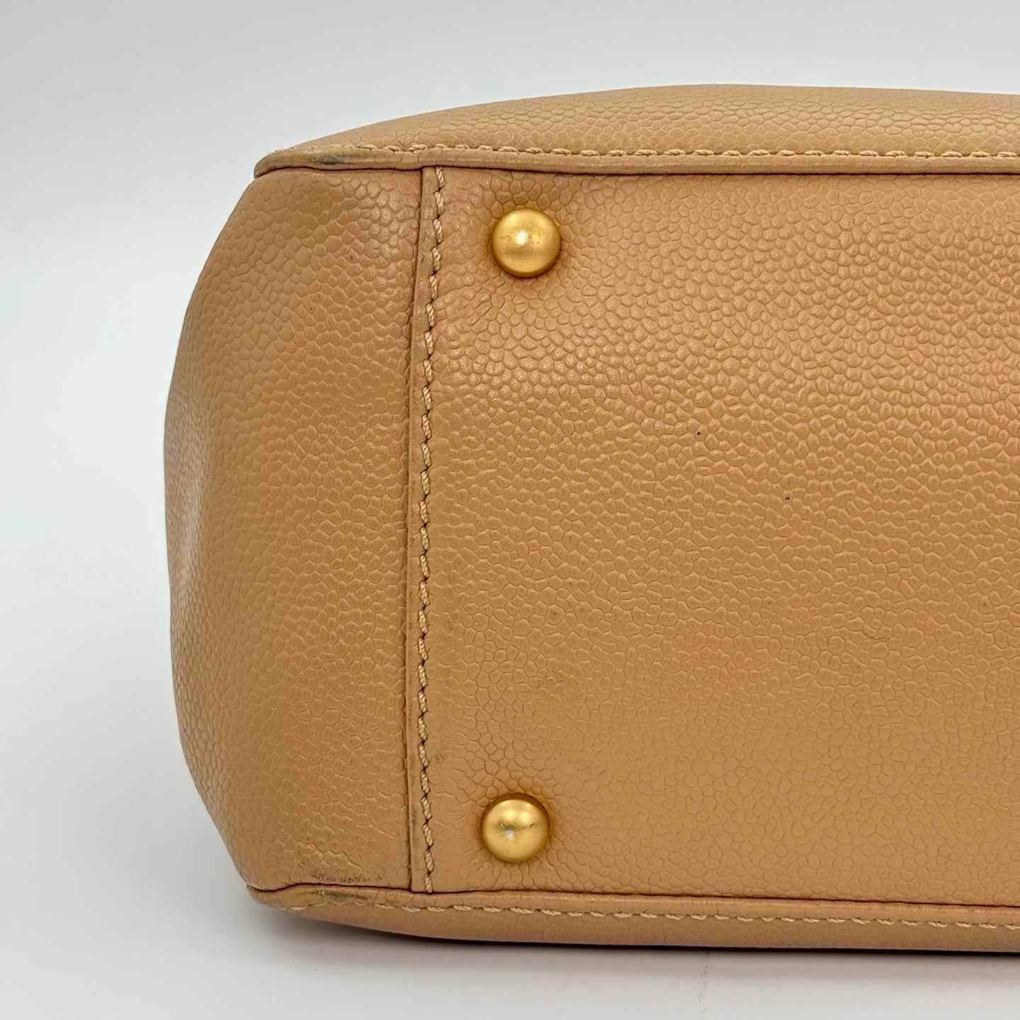 Chanel Beige Caviar Leather Large CC Tote Bag [Used]