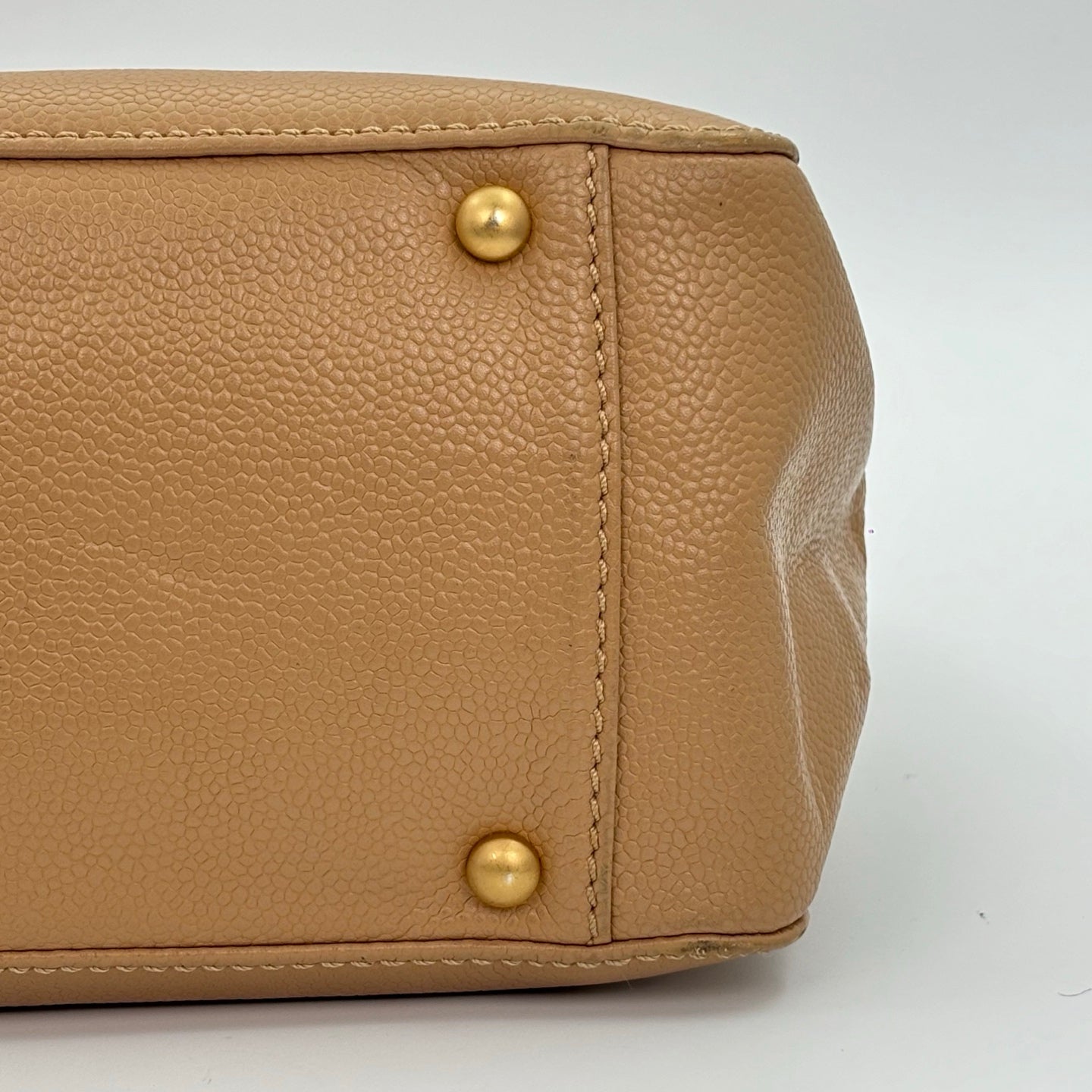 Chanel Beige Caviar Leather Large CC Tote Bag [Used]