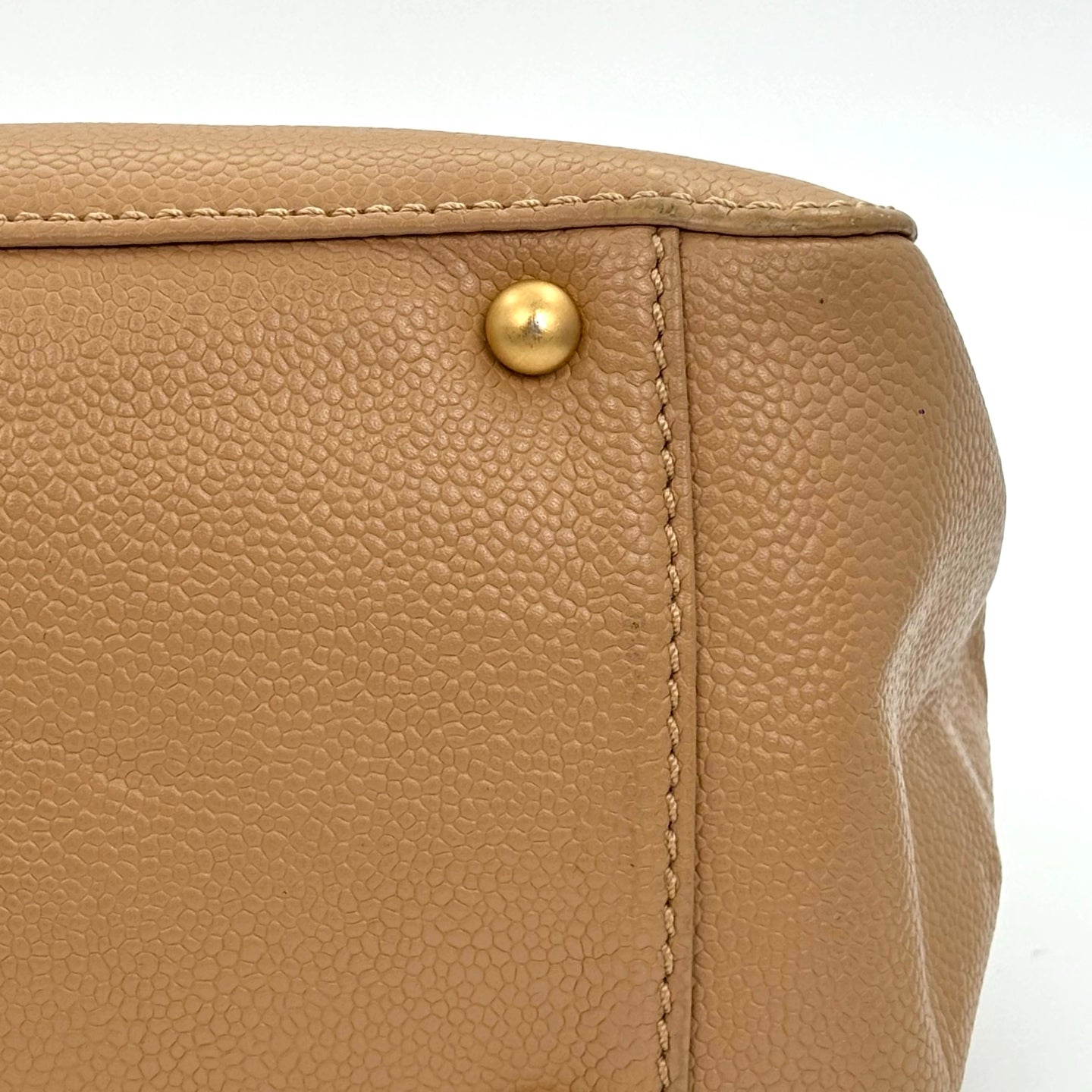 Chanel Beige Caviar Leather Large CC Tote Bag [Used]