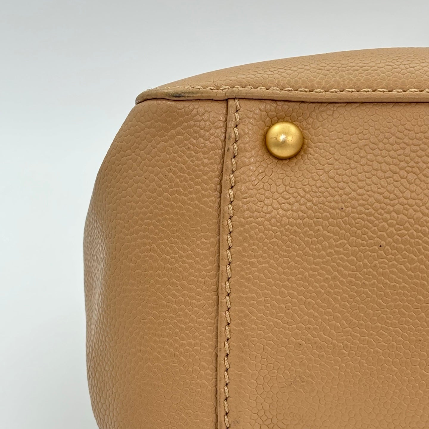 Chanel Beige Caviar Leather Large CC Tote Bag [Used]