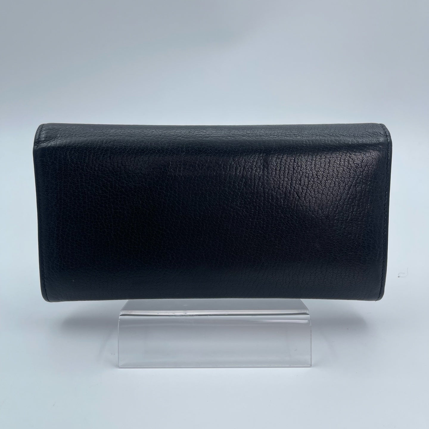 Chanel Black Calf Skin Leather Large CC Long Wallet [Used]