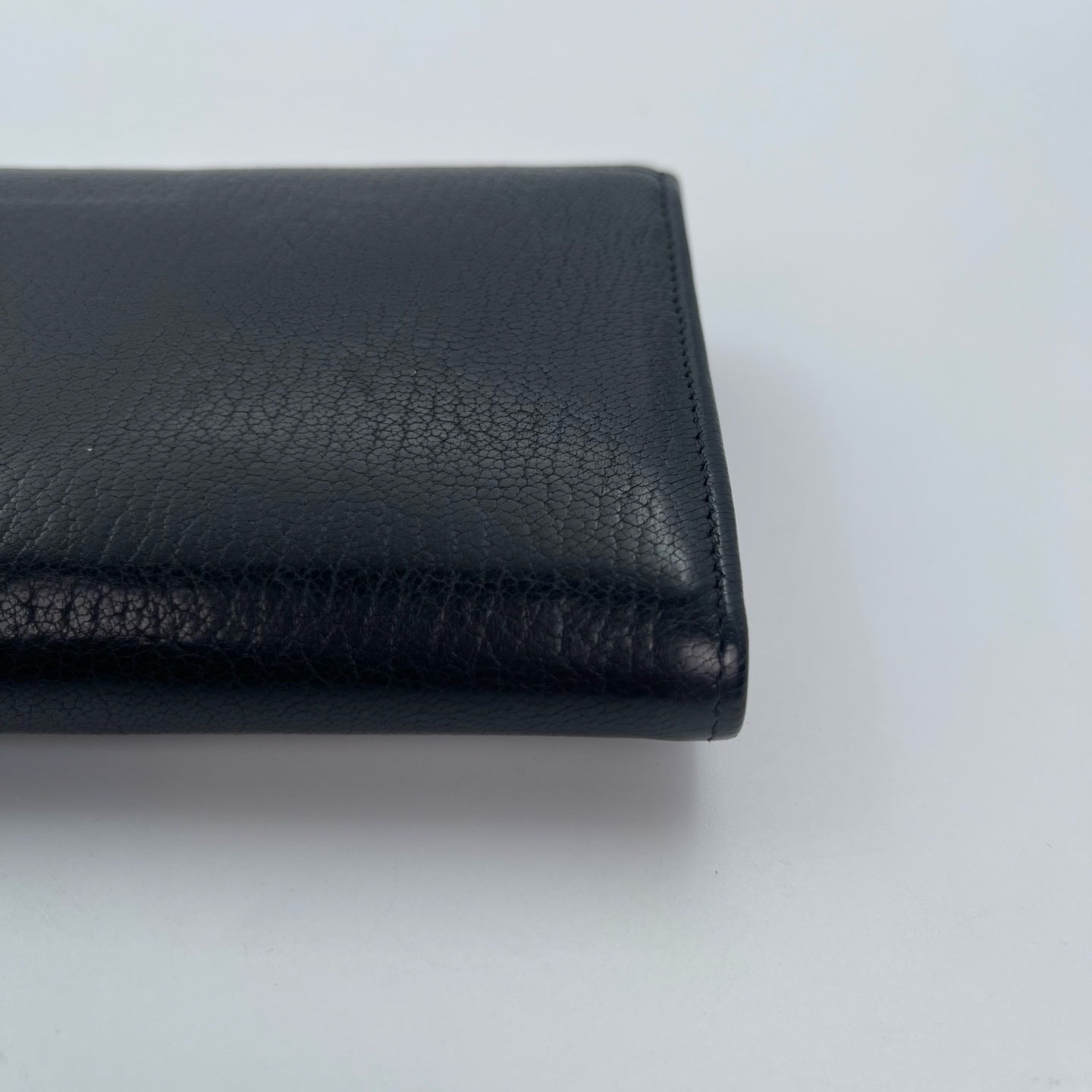 Chanel Black Calf Skin Leather Large CC Long Wallet [Used]