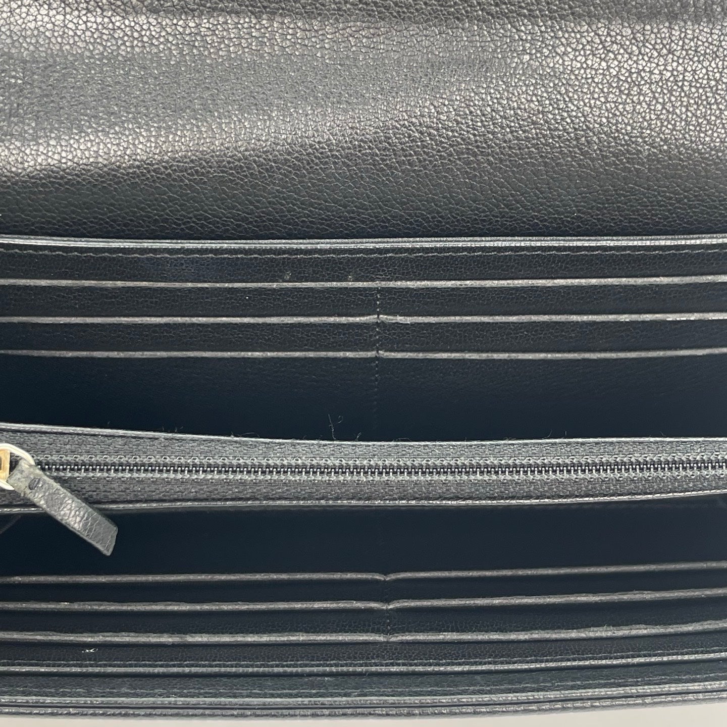 Chanel Black Calf Skin Leather Large CC Long Wallet [Used]