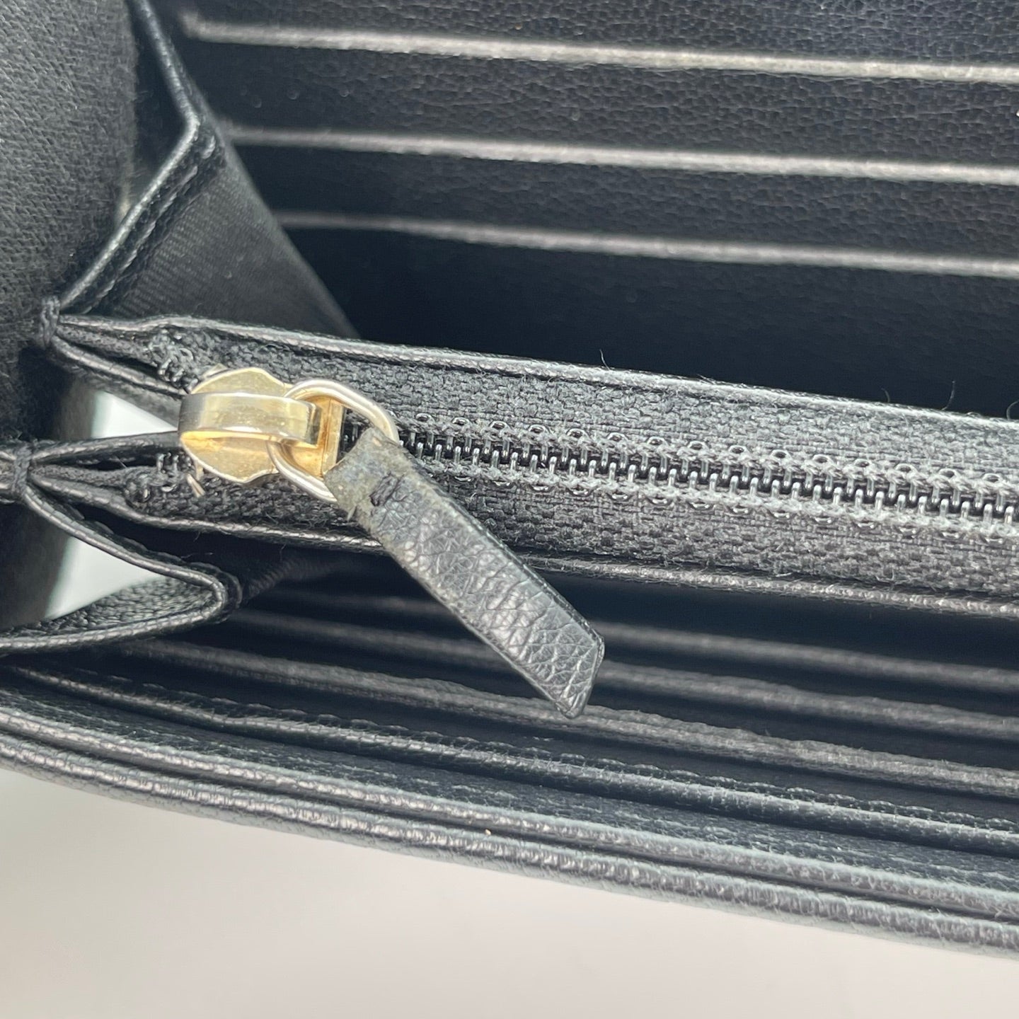 Chanel Black Calf Skin Leather Large CC Long Wallet [Used]