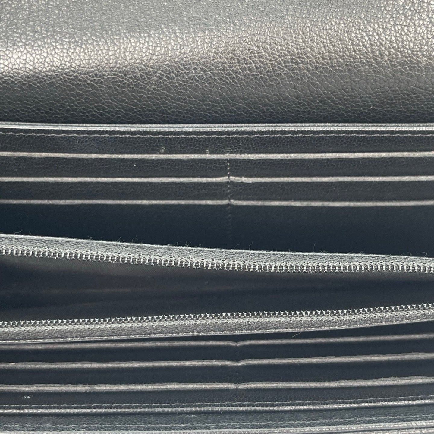 Chanel Black Calf Skin Leather Large CC Long Wallet [Used]