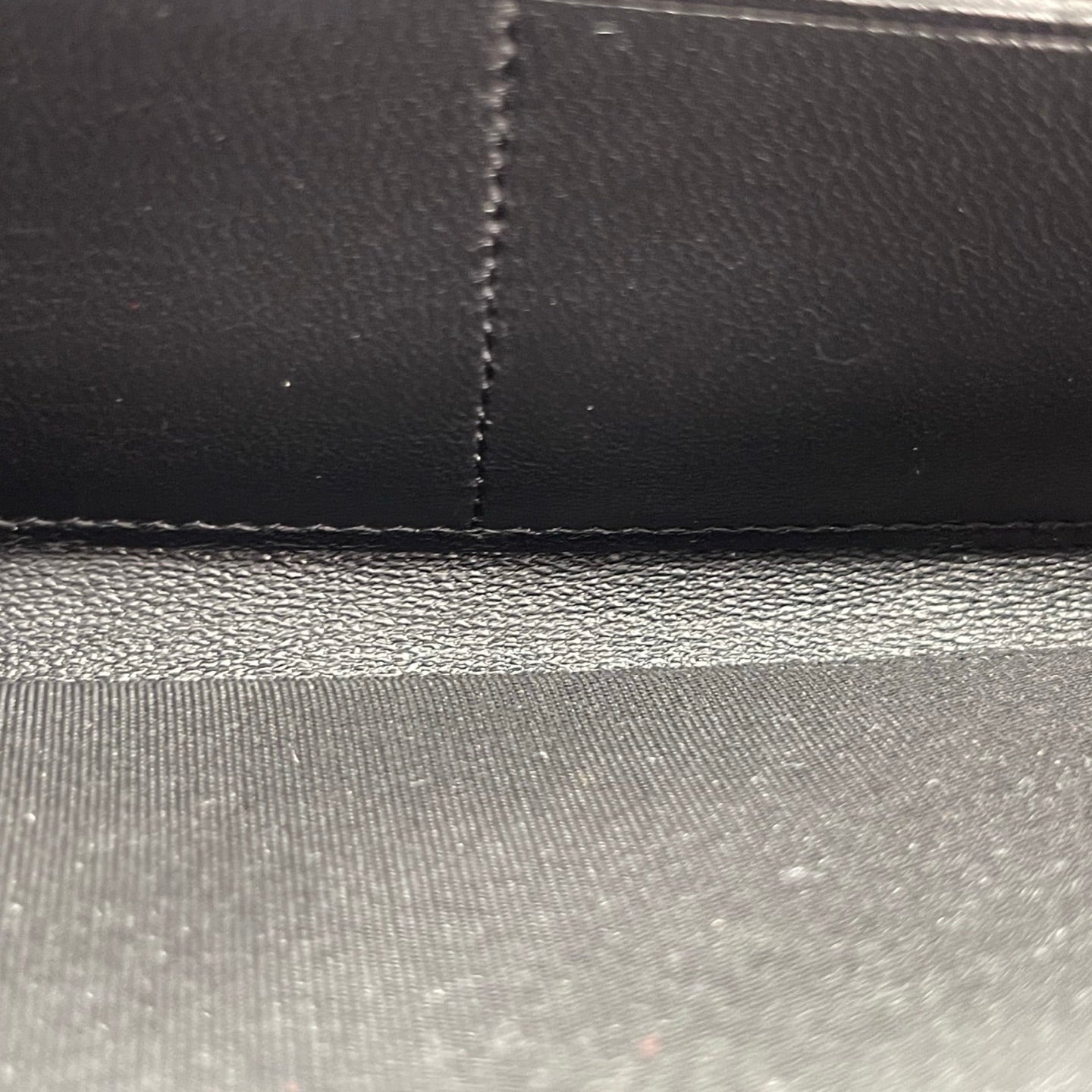 Chanel Leboy Black Lambskin Studded Long Wallet Silver Hardware [Used]