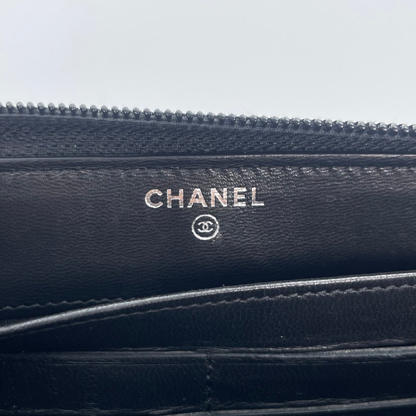 Chanel Leboy Black Lambskin Studded Long Wallet Silver Hardware [Used]