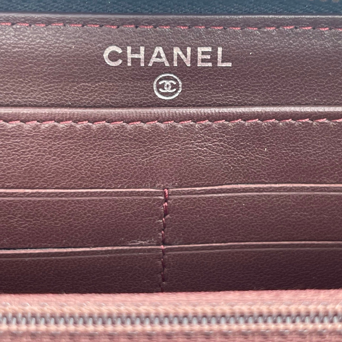 Chanel Black Quilted Lambskin Long Wallet Silver Hardware [Used]