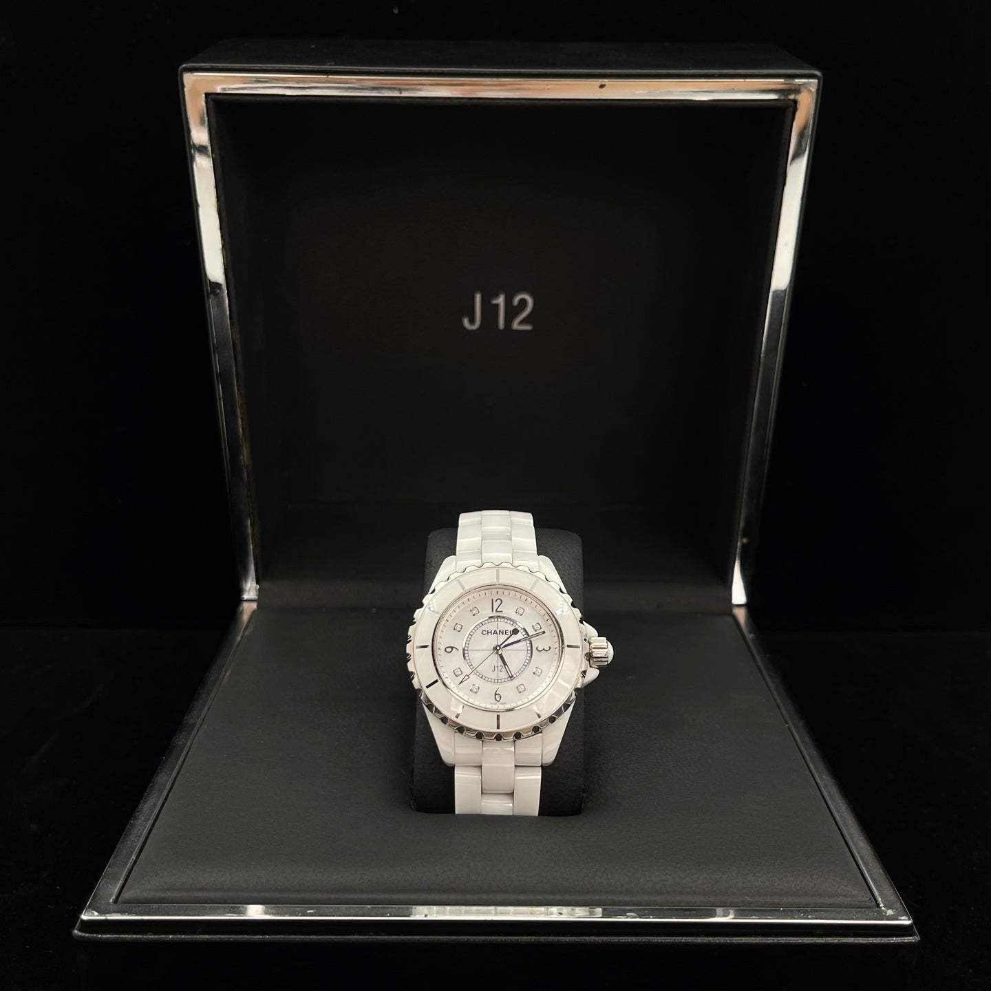 Chanel J12 White Ceramic Diamond-Set 33 mm Watch [Used]