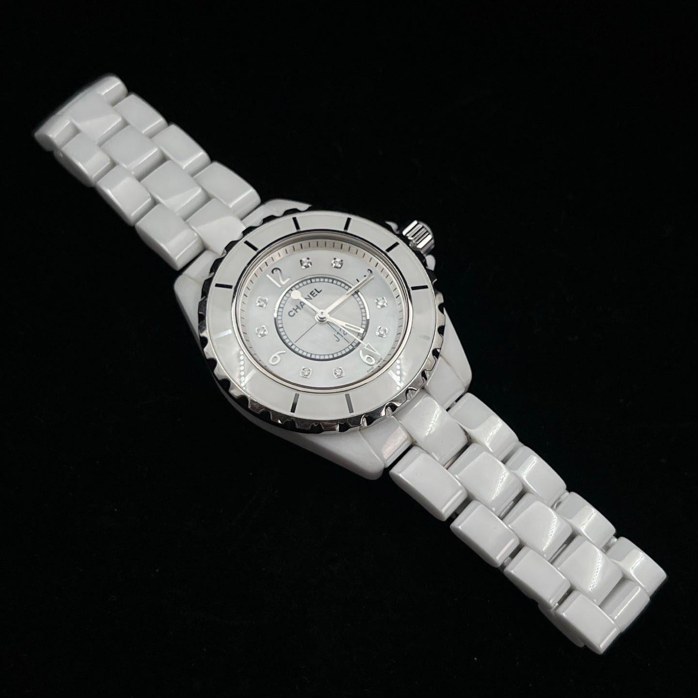 Chanel J12 White Ceramic Diamond-Set 33 mm Watch [Used]