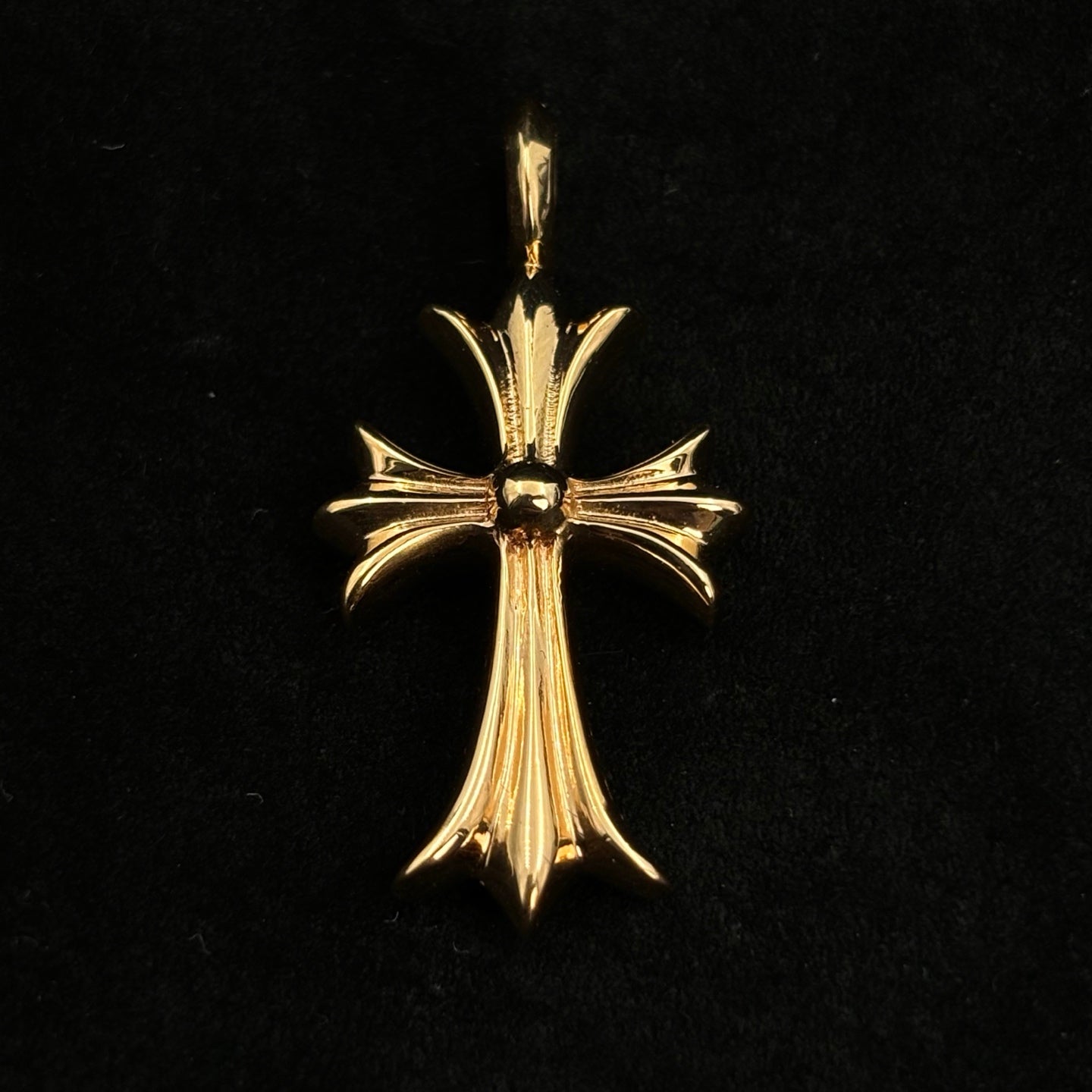 Chrome Hearts 22K Gold Emerald Tiny  Cross Pendant [Unused]