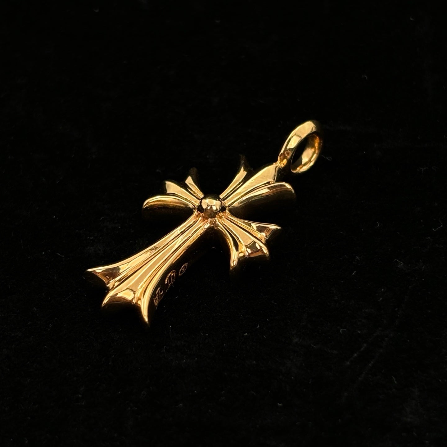 Chrome Hearts 22K Gold Emerald Tiny  Cross Pendant [Unused]