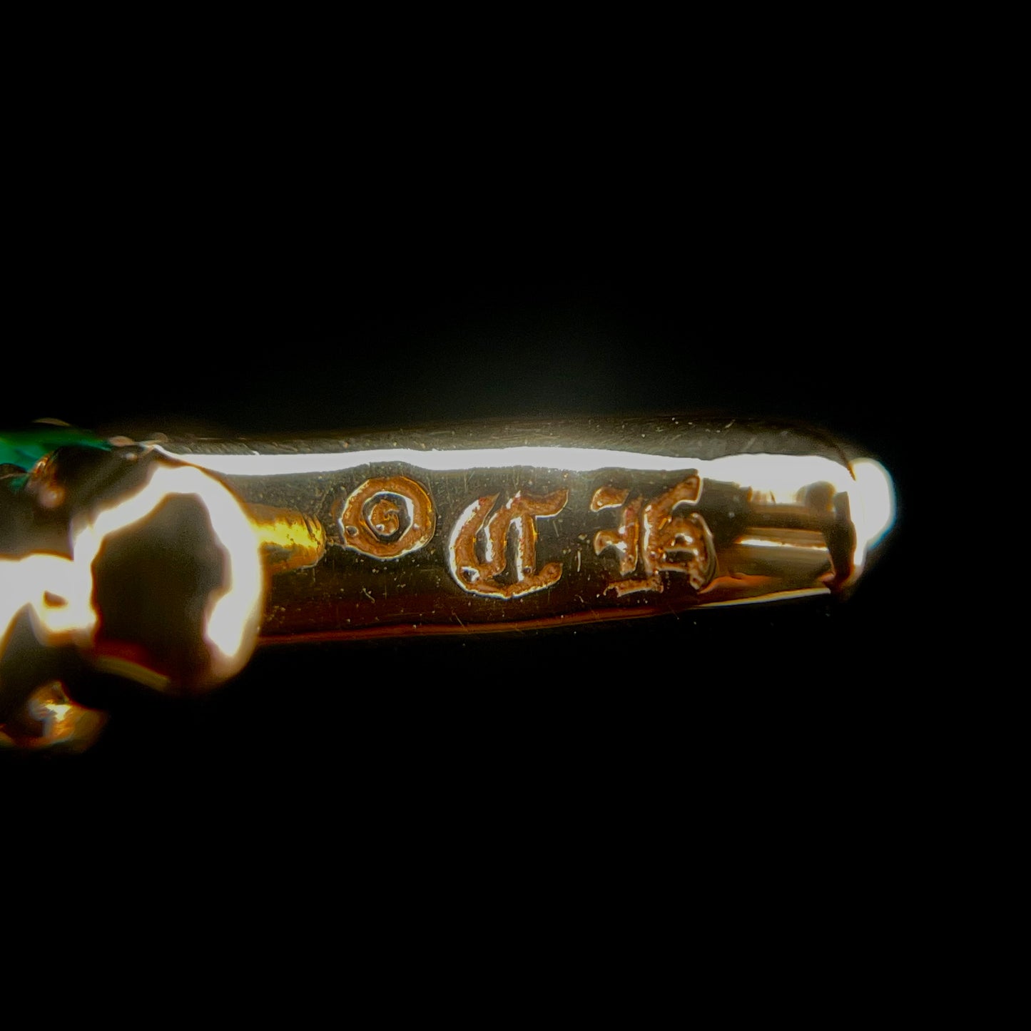 Chrome Hearts 22K Gold Emerald Tiny  Cross Pendant [Unused]