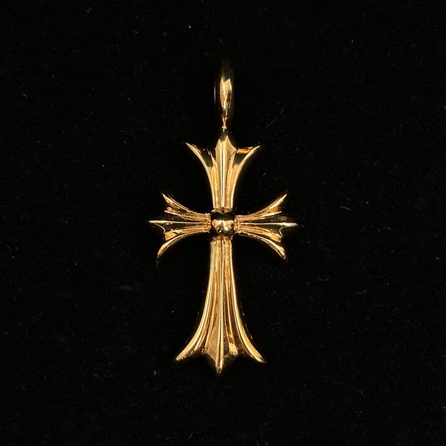 Chrome Hearts 22K Gold Ruby Tiny Cross Pendant [Unused]