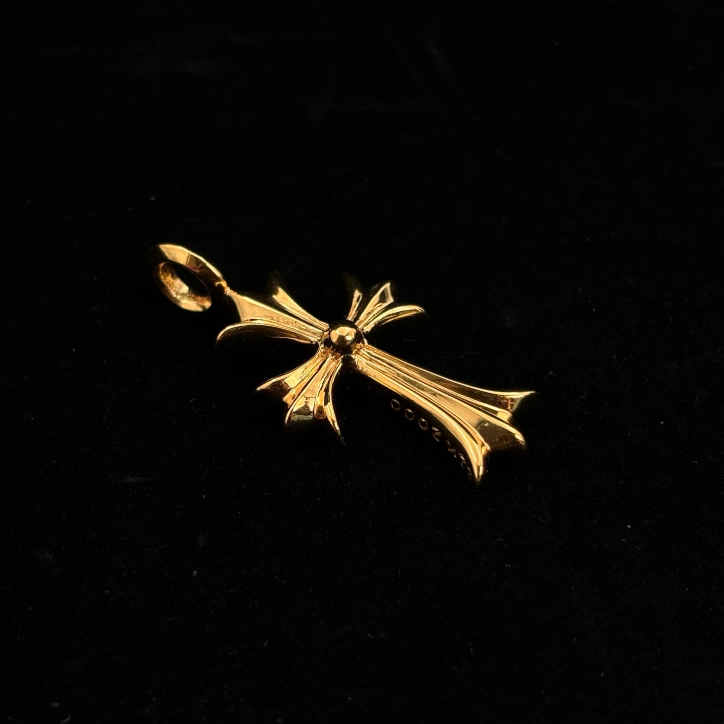 Chrome Hearts 22K Gold Ruby Tiny Cross Pendant [Unused]