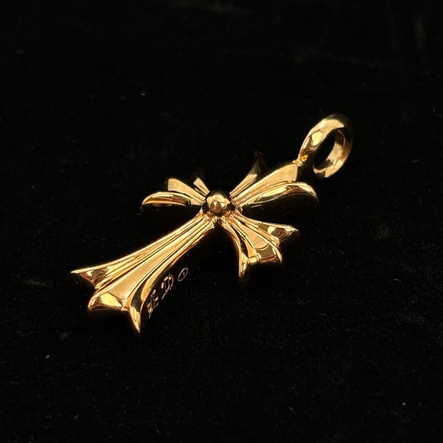 Chrome Hearts 22K Gold Ruby Tiny Cross Pendant [Unused]