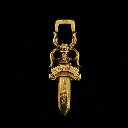 Chrome Hearts 22K Gold Dagger Pendant [Used]