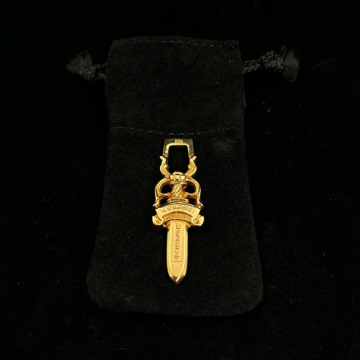 Chrome Hearts 22K Gold Dagger Pendant [Used]